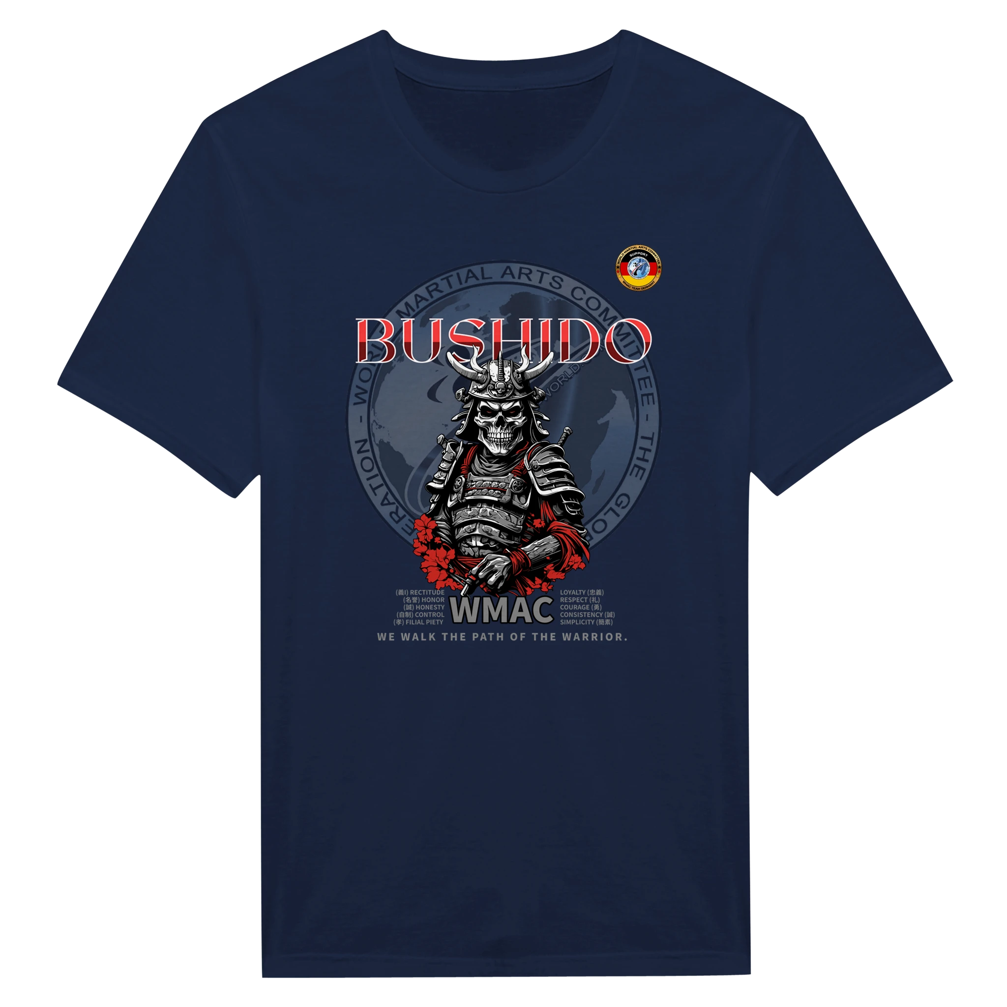 Bushido - Der Weg des Kriegers T-Shirt | WMAC GERMANY SKULL Edition
